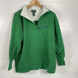 Lauren Ralph Lauren Pullover Mens Medium Green Quarter Zip Polo Embroidered Logo
